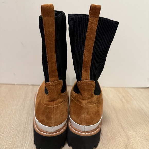 FREE PEOPLE Gee Wawa Ellis Chelsea Boots Lugged Platform Tan Brown Size 37/7 - Picture 11 of 11